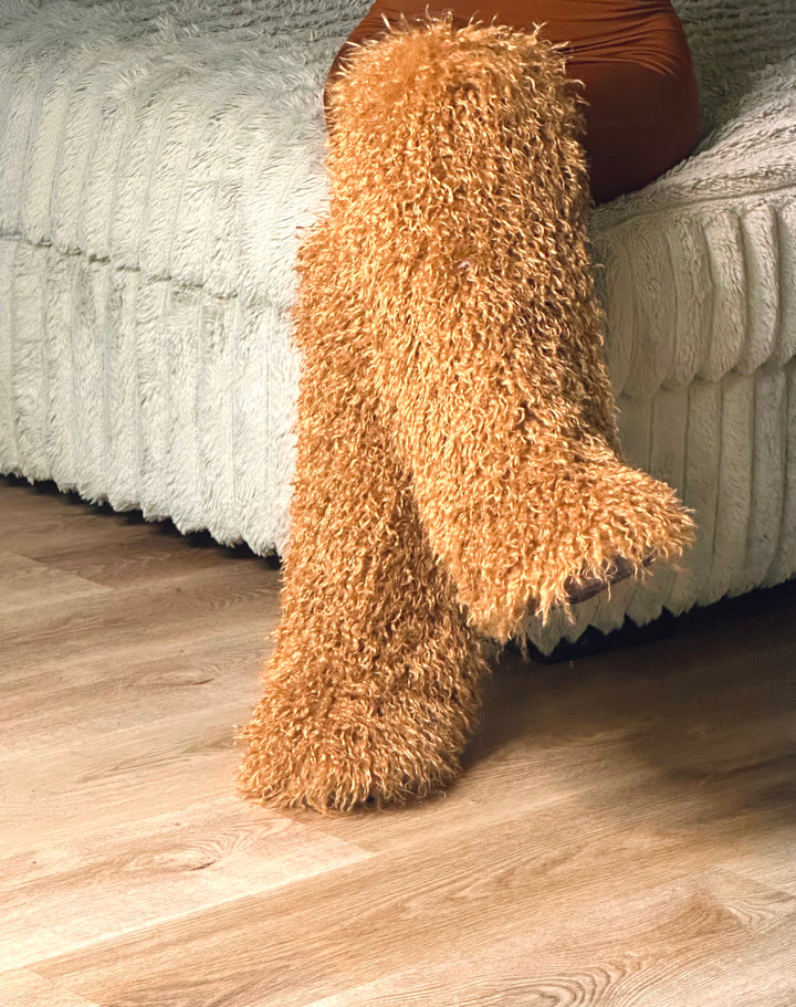 Fluffy fur boots Brown