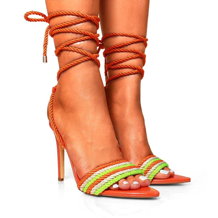 Orange pointed Heels